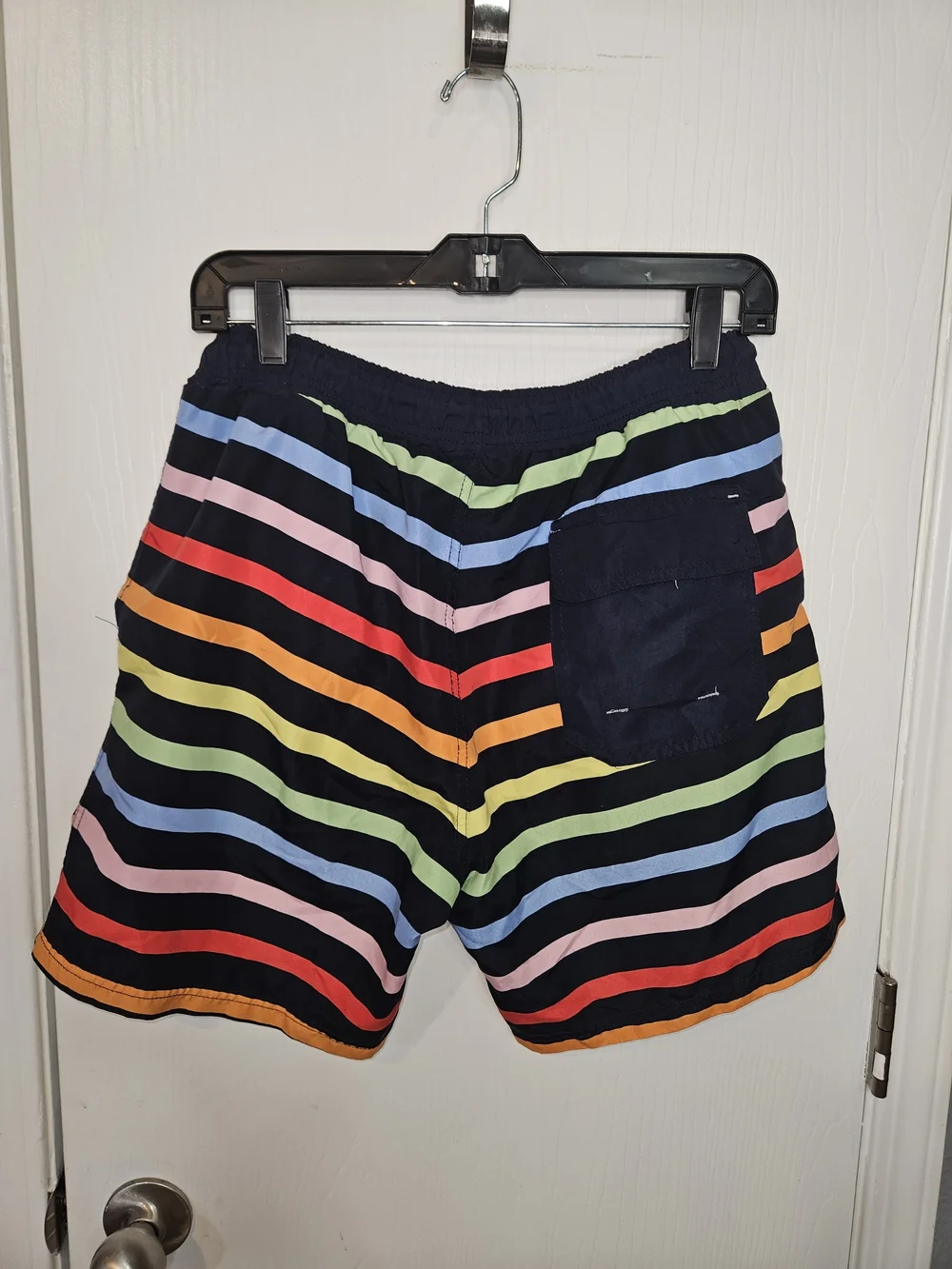 U.S. Polo Assn. Men's Rainbow Stripes Swim Trunks